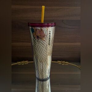 New Starbucks Gold Quilted Rose Venti Tumbler Limited Edition 24 oz